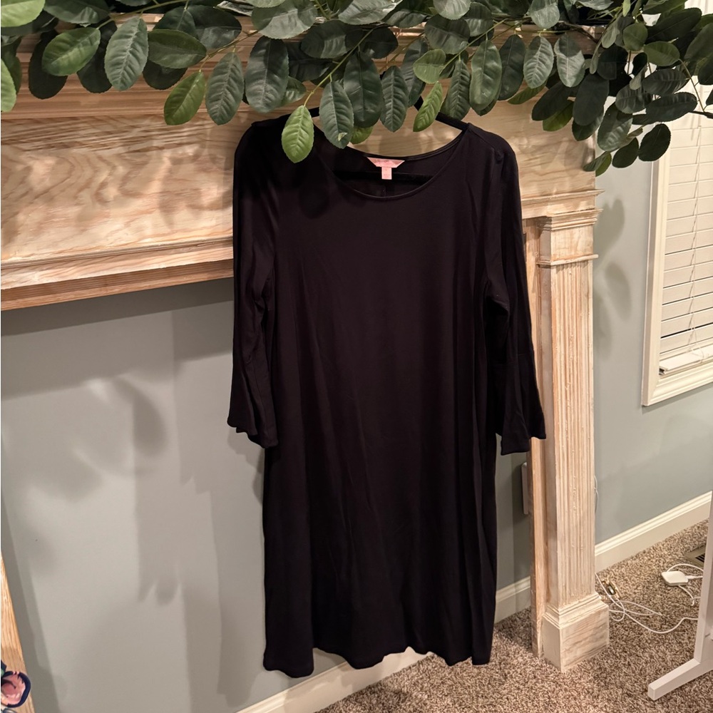 Lilly Pulitzer Ophelia Dress - Onyx (Black) Flounce - Size Large EUC